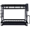 Household Essentials Metal 2-Tier Countertop Caddy, Black 14.25 in. L x 12 in. H(16″ Wide)