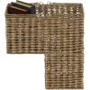 Household Essentials Wicker Stair Basket with Handles, Handwoven Seagrass, Natural(Seagrass)