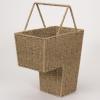 Household Essentials Wicker Stair Basket with Handles, Handwoven Seagrass, Natural(Seagrass and Corn Husk)