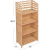 Household Essentials Woven Accent Shelf Cream and White Paper Rattan(Cream)