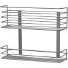 Household Essentials 1228-1 Double Basket Door Mount Cabinet Organizer | Mounts to Solid Cabinet Doors or Wall(Nickel Powder Finish)