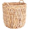 Household Essentials Brown Tall Round Wicker Storage Basket(Natural Banana Leaf)
