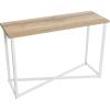 Household Essentials Jamestown Console Sofa Table Rustic Slate Concrete and Black Metal(Coastal Oak)