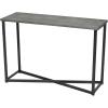 Household Essentials Jamestown Console Sofa Table Rustic Slate Concrete and Black Metal(Slate)