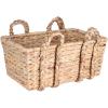 Household Essentials Large Rectangular Floor Storage Basket with Braided Handles, Light Brown(Rectangular)