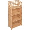 Household Essentials Woven Accent Shelf Cream and White Paper Rattan(Cream)