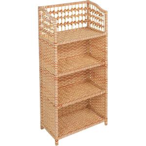 Household Essentials Woven Accent Shelf Cream and White Paper Rattan(Cream)