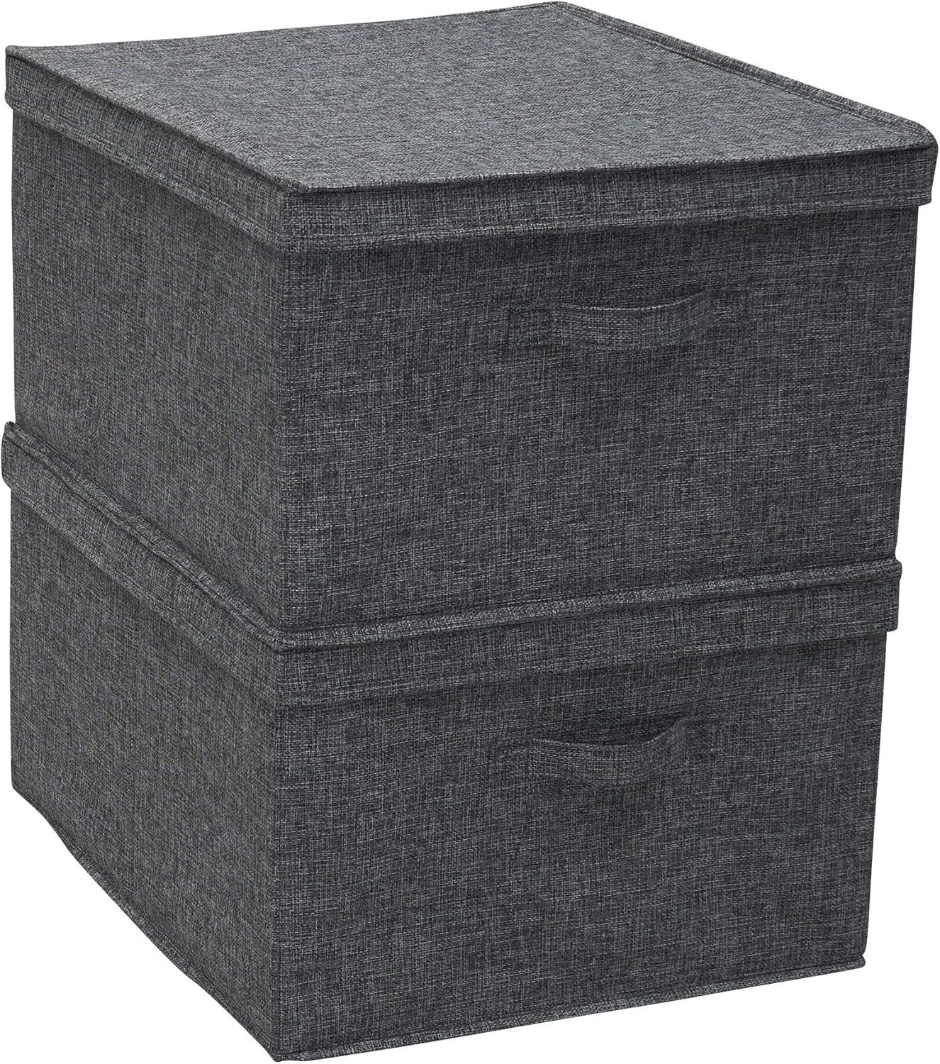 image:imageHousehold Essentials Jumbo Fabric Storage Bins 2 Pack CreamGraphite