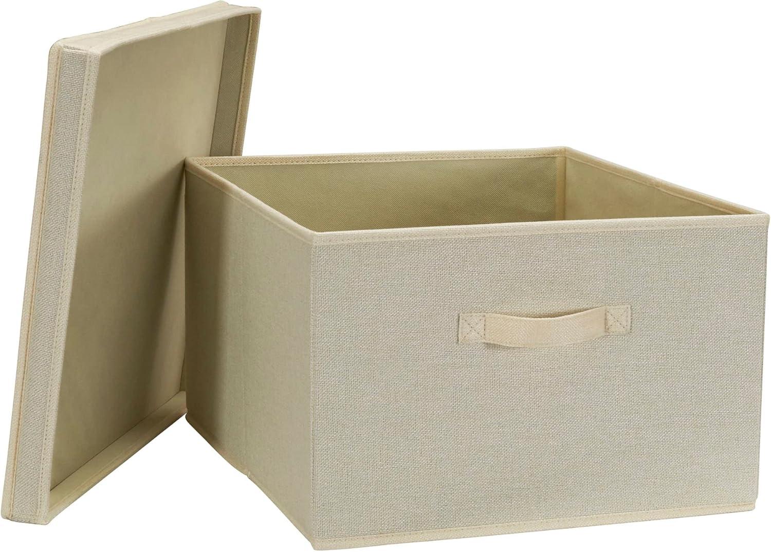 image:imageHousehold Essentials Jumbo Fabric Storage Bins 2 Pack CreamNatural