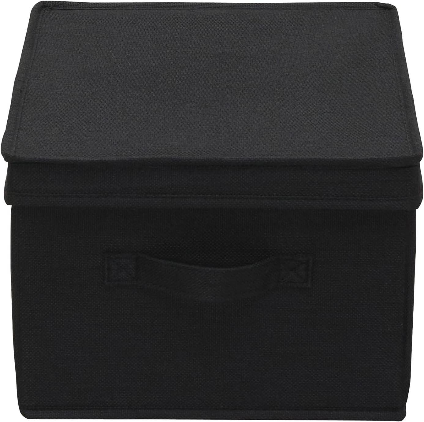 image:imageHousehold Essentials Large Fabric Storage Bins with Lids Graphite Set of 2Black