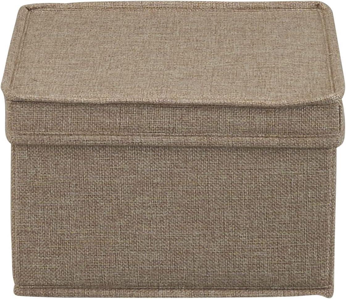 image:imageHousehold Essentials Medium Fabric Storage Bins with Lids Black Set of 2Latte