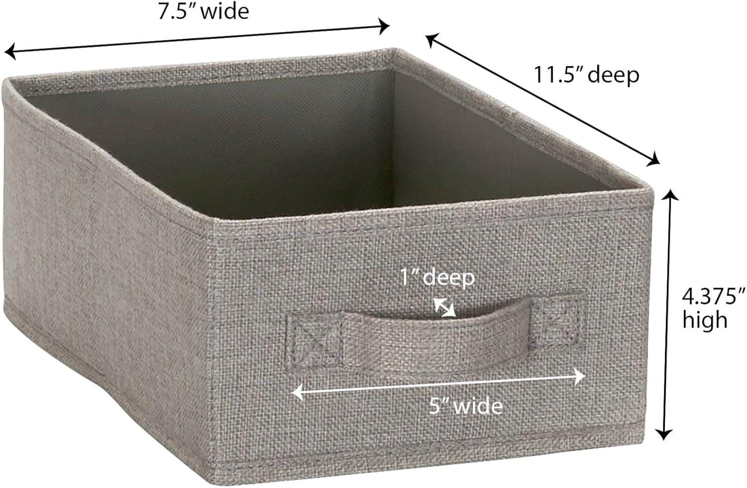 image:imageHousehold Essentials Narrow Closet Organizer Drawers 2 Pack Luxe Breathable Poly Linen Convenient Front Handle Perfect for Hanging Closet OrganizersSilver