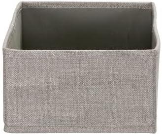 image:imageHousehold Essentials Narrow Closet Organizer Drawers 2 Pack Luxe Breathable Poly Linen Convenient Front Handle Perfect for Hanging Closet OrganizersSilver