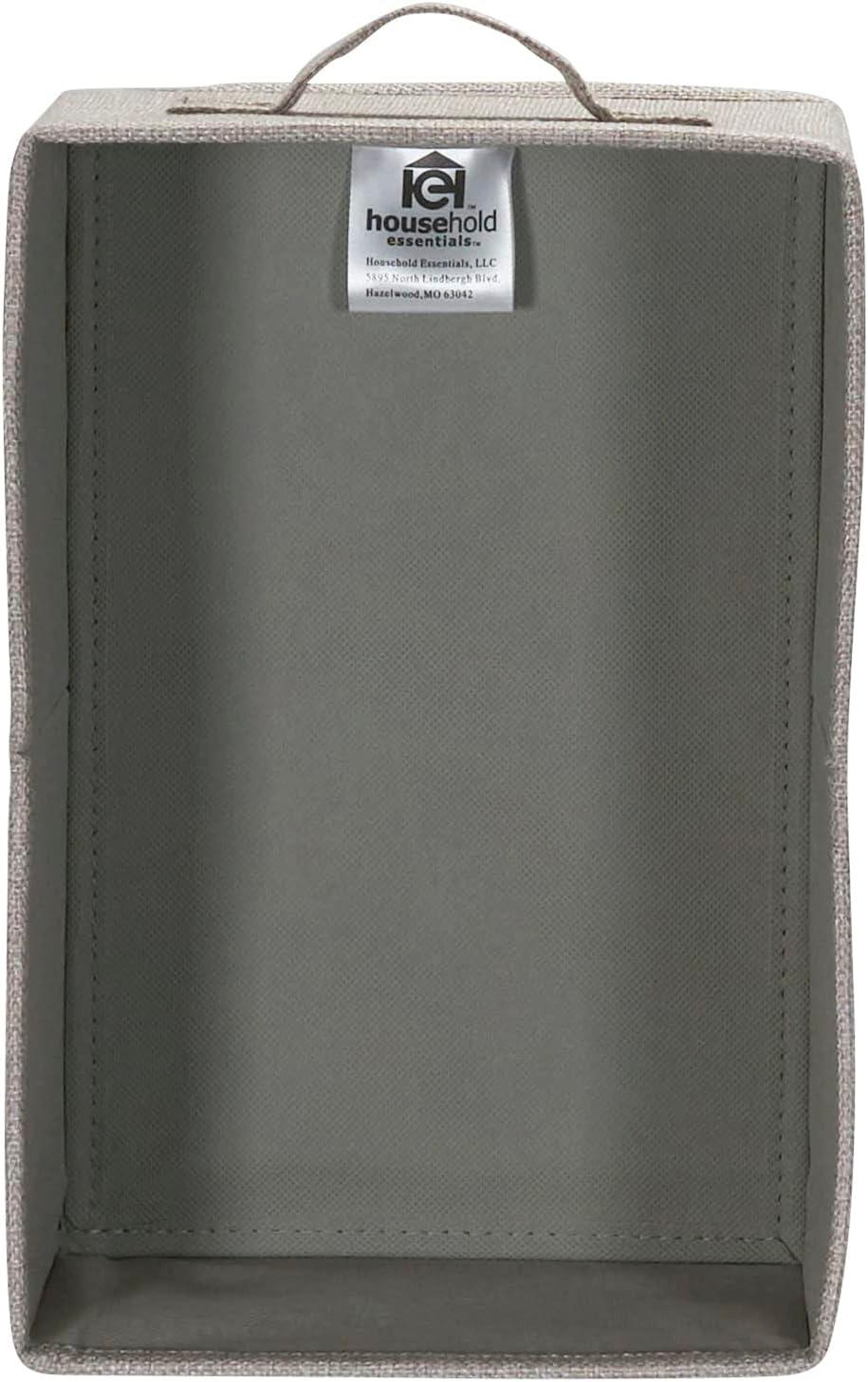 image:imageHousehold Essentials Narrow Closet Organizer Drawers 2 Pack Luxe Breathable Poly Linen Convenient Front Handle Perfect for Hanging Closet OrganizersSilver