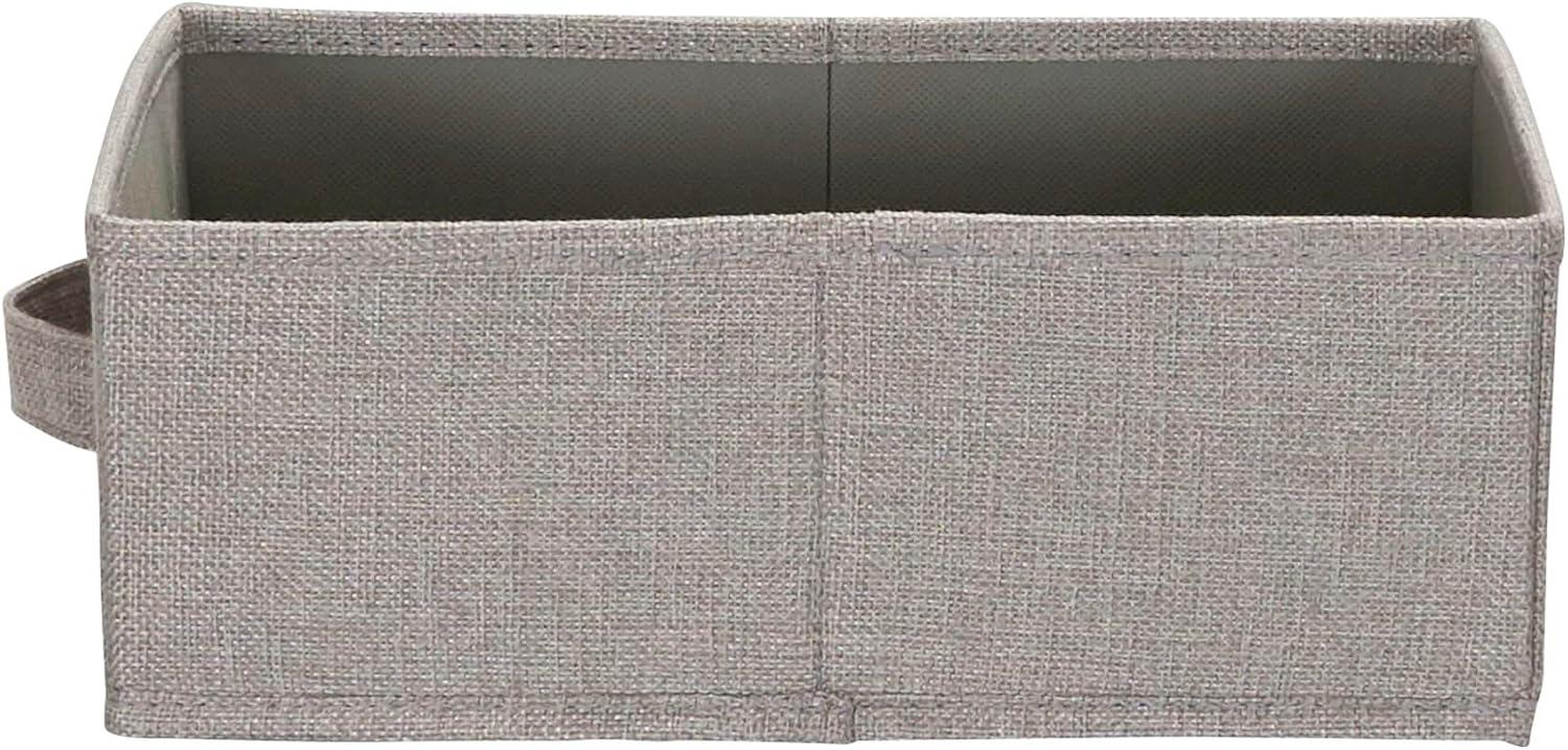 image:imageHousehold Essentials Narrow Closet Organizer Drawers 2 Pack Luxe Breathable Poly Linen Convenient Front Handle Perfect for Hanging Closet OrganizersSilver