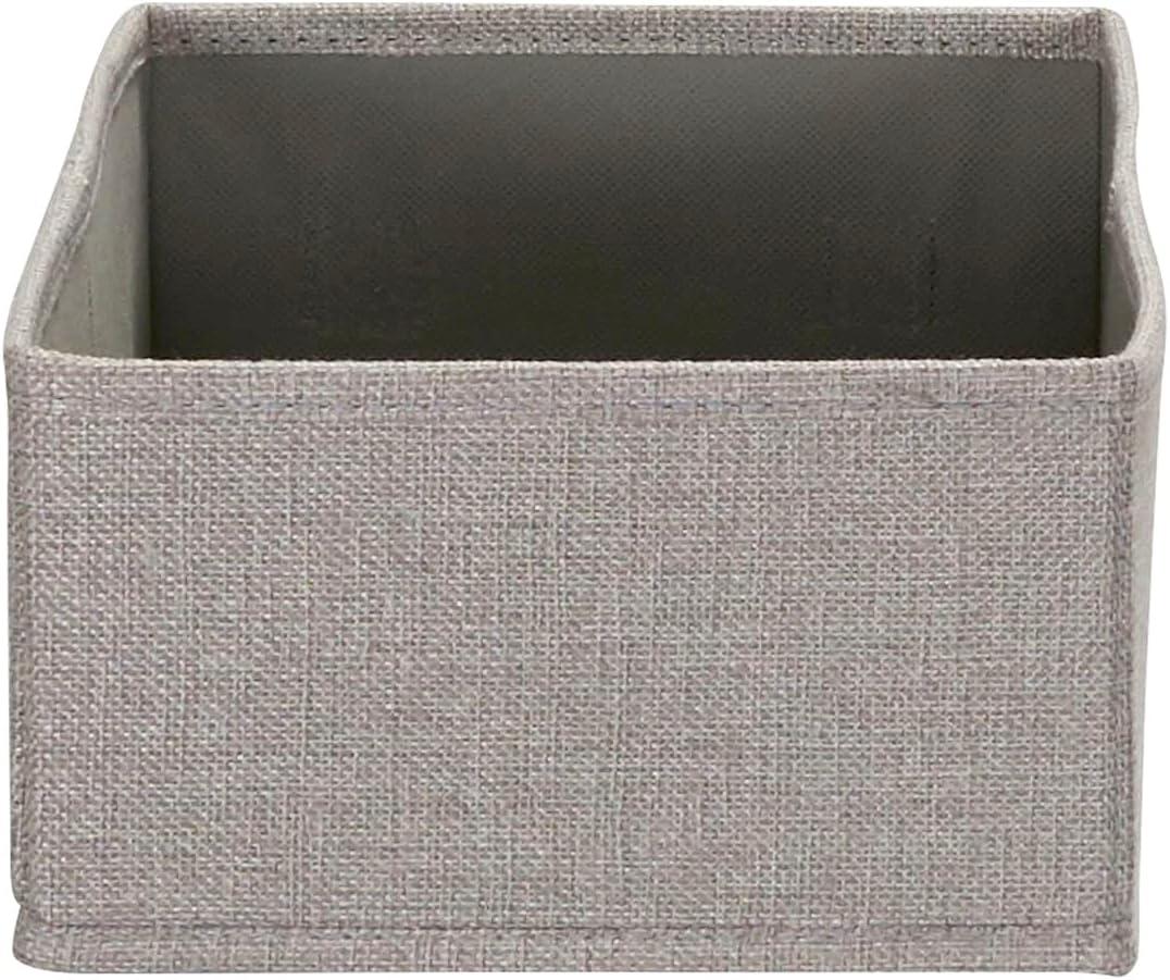 image:imageHousehold Essentials Narrow Closet Organizer Drawers 2 Pack Luxe Breathable Poly Linen Convenient Front Handle Perfect for Hanging Closet OrganizersSilver