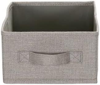 image:imageHousehold Essentials Narrow Closet Organizer Drawers 2 Pack Luxe Breathable Poly Linen Convenient Front Handle Perfect for Hanging Closet OrganizersSilver