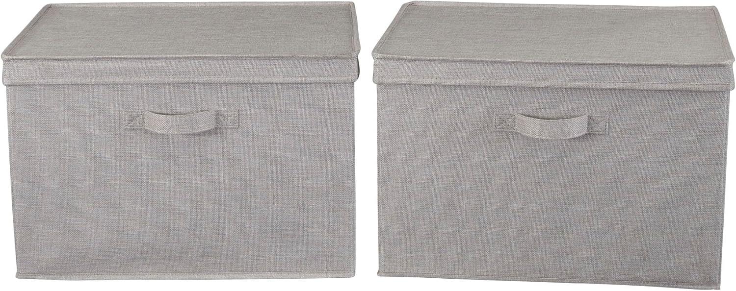 image:imageHousehold Essentials Silver Wide KD Storage Lid Box