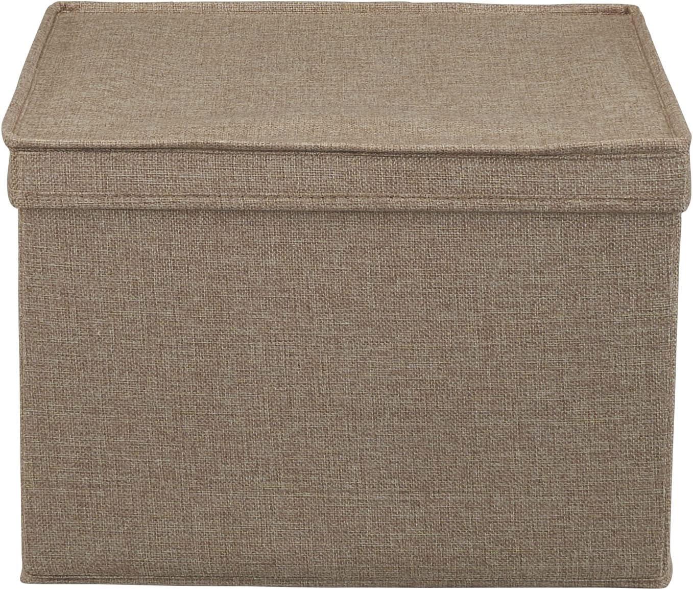 image:imageHousehold Essentials Square Fabric Storage Bins with Lids Latte Set of 2Latte