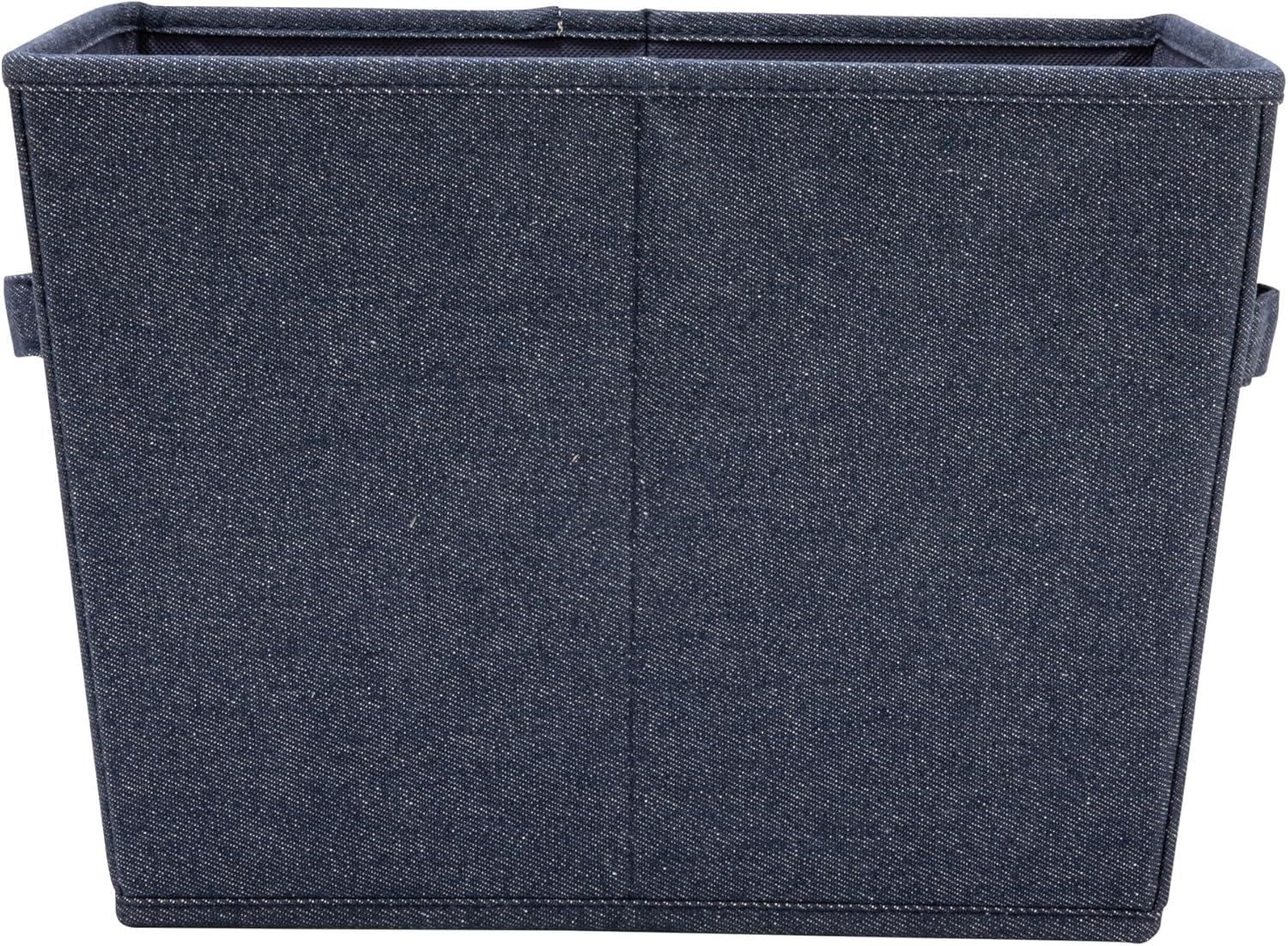 image:imageHousehold Essentials Tapered Fabric HardSided Storage Bins with Cloth Handles Set of 2 DenimDenim