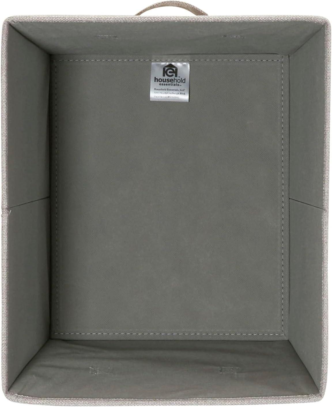 image:imageHousehold Essentials Tapered Fabric HardSided Storage Bins with Cloth Handles Set of 2 DenimGray