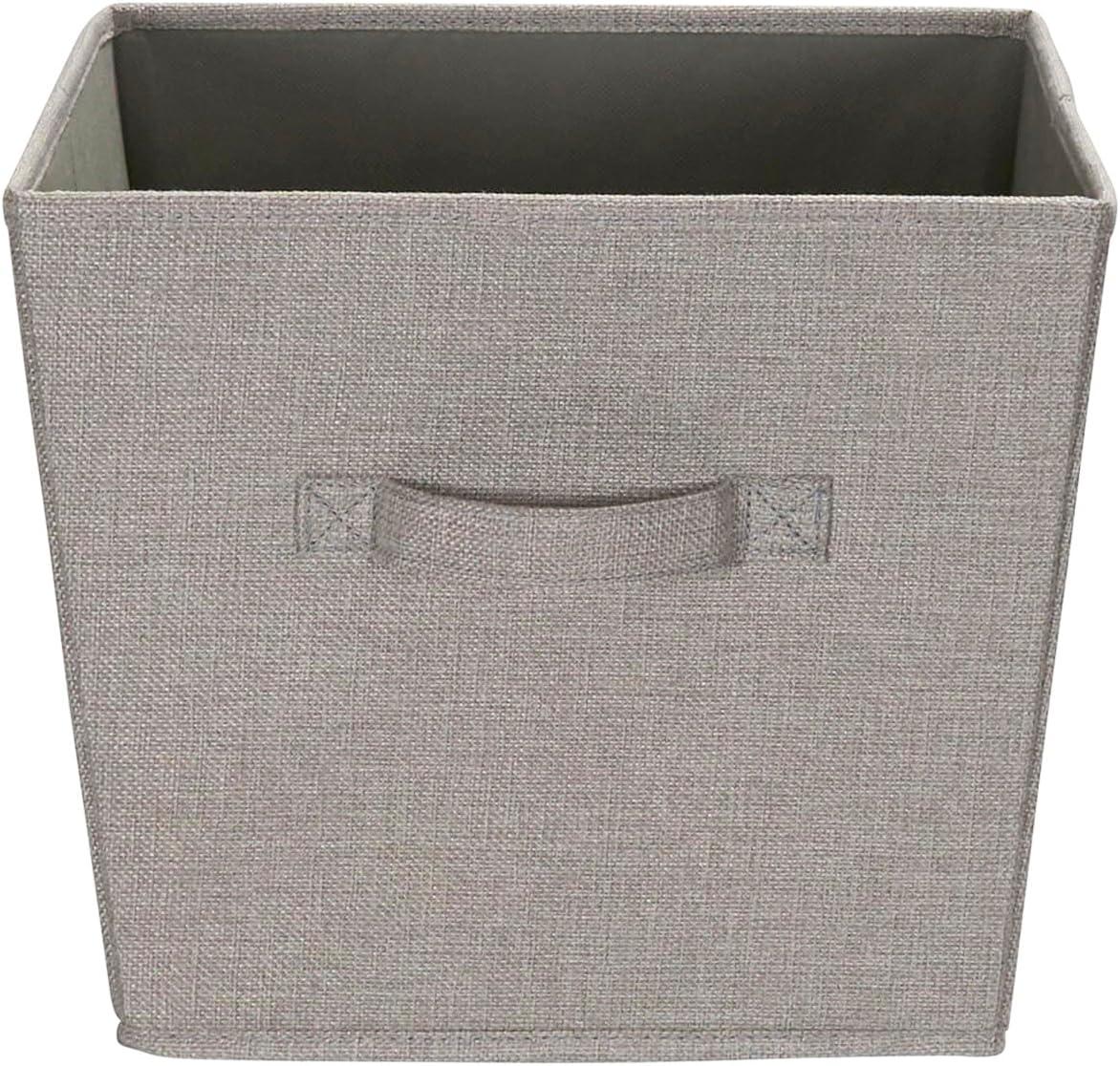 image:imageHousehold Essentials Tapered Fabric HardSided Storage Bins with Cloth Handles Set of 2 DenimGray