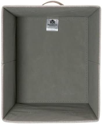image:imageHousehold Essentials Tapered Fabric HardSided Storage Bins with Cloth Handles Set of 2 DenimGray