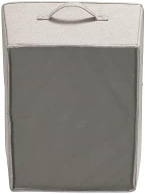 image:imageHousehold Essentials Tapered Fabric HardSided Storage Bins with Cloth Handles Set of 2 DenimGray