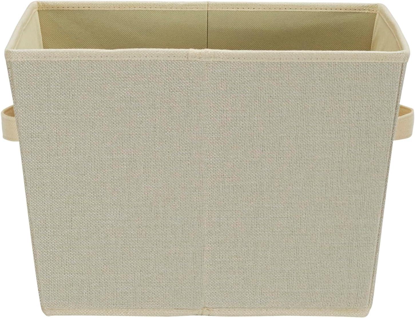 image:imageHousehold Essentials Tapered Fabric HardSided Storage Bins with Cloth Handles Set of 2 DenimWhite