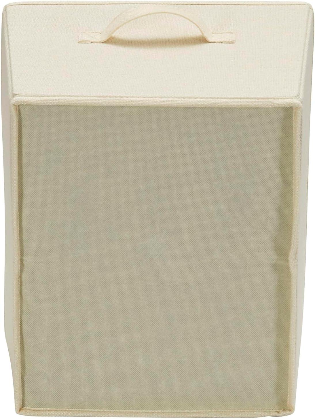 image:imageHousehold Essentials Tapered Fabric HardSided Storage Bins with Cloth Handles Set of 2 DenimWhite