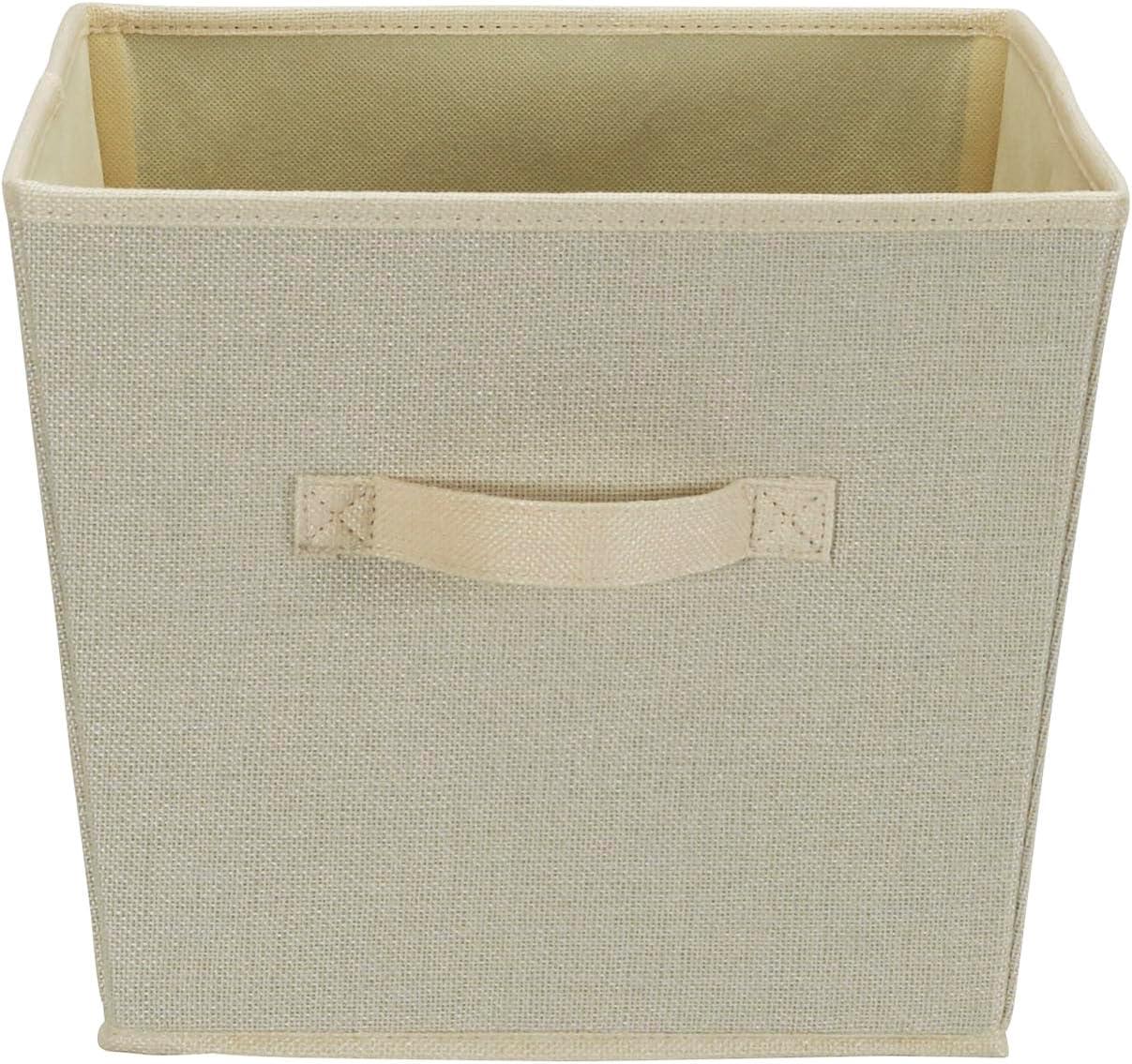 image:imageHousehold Essentials Tapered Fabric HardSided Storage Bins with Cloth Handles Set of 2 DenimWhite