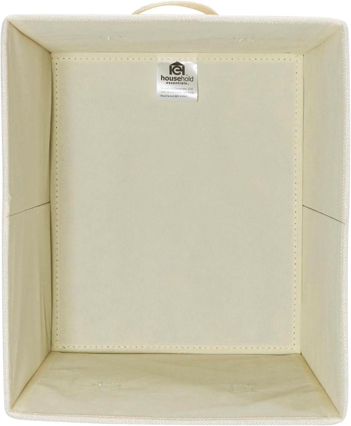 image:imageHousehold Essentials Tapered Fabric HardSided Storage Bins with Cloth Handles Set of 2 DenimWhite