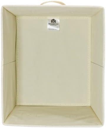 image:imageHousehold Essentials Tapered Fabric HardSided Storage Bins with Cloth Handles Set of 2 DenimWhite