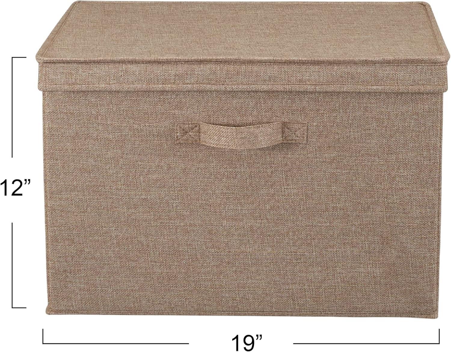 image:imageHousehold Essentials Wide Fabric Storage Bins with Lids Latte Set of 2Latte