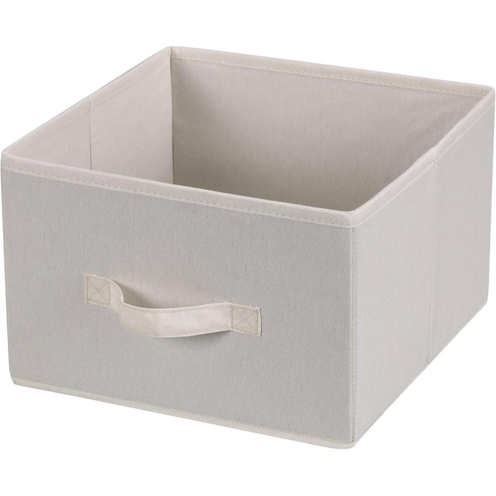 image:imageHousehold Essentials 311306 Set of 2 Drawers for Hanging Shelf Closet Organizers Natural Canvas Fabric Bin with Handle