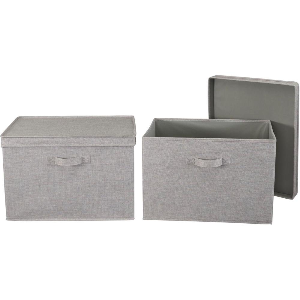 image:imageHousehold Essentials Silver Wide KD Storage Lid Box