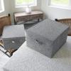 Household Essentials Jumbo Fabric Storage Bins 2 Pack, Cream(Graphite)