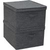 Household Essentials Jumbo Fabric Storage Bins 2 Pack, Cream(Graphite)