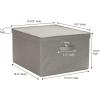 Household Essentials Jumbo Fabric Storage Bins 2 Pack, Cream(Grey)