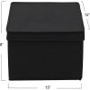 Household Essentials Large Fabric Storage Bins with Lids, Graphite, Set of 2(Black)