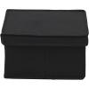 Household Essentials Medium Fabric Storage Bins with Lids, Black, Set of 2(Black)