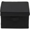 Household Essentials Medium Fabric Storage Bins with Lids, Black, Set of 2(Black)