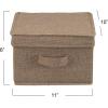 Household Essentials Medium Fabric Storage Bins with Lids, Black, Set of 2(Latte)