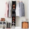 Household Essentials Narrow Closet Organizer Drawers 2 Pack, Luxe Breathable Poly Linen, Convenient Front Handle, Perfect for Hanging Closet Organizers(Black)