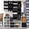Household Essentials Narrow Closet Organizer Drawers 2 Pack, Luxe Breathable Poly Linen, Convenient Front Handle, Perfect for Hanging Closet Organizers(Black)