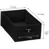 Household Essentials Narrow Closet Organizer Drawers 2 Pack, Luxe Breathable Poly Linen, Convenient Front Handle, Perfect for Hanging Closet Organizers(Black)