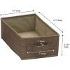 Household Essentials Narrow Closet Organizer Drawers 2 Pack, Luxe Breathable Poly Linen, Convenient Front Handle, Perfect for Hanging Closet Organizers(Latte)