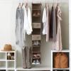 Household Essentials Narrow Closet Organizer Drawers 2 Pack, Luxe Breathable Poly Linen, Convenient Front Handle, Perfect for Hanging Closet Organizers(Latte)