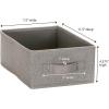 Household Essentials Narrow Closet Organizer Drawers 2 Pack, Luxe Breathable Poly Linen, Convenient Front Handle, Perfect for Hanging Closet Organizers(Silver)