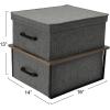 Household Essentials Stacking Storage Boxes with Laminate Top, Set of 2, Ashwood